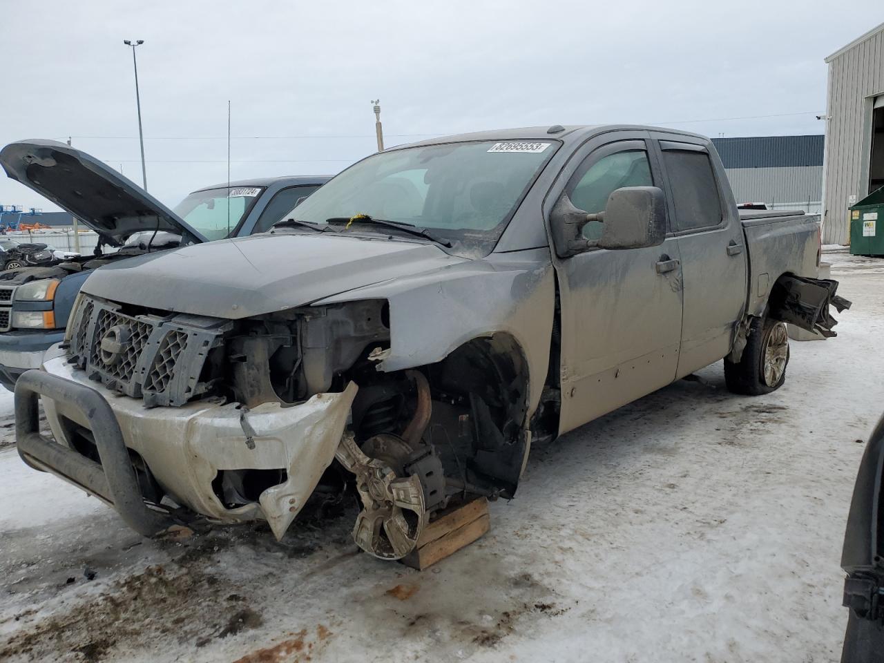 NISSAN TITAN S 2014 gray crew pic gas 1N6AA0EC0EN507797 photo #1