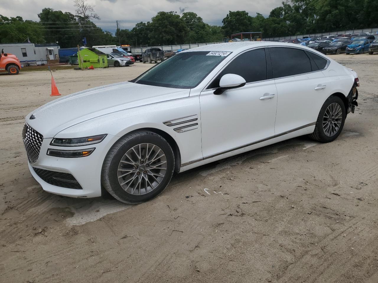 GENESIS G80 BASE 2021 white  gas KMTGB4SCXMU046684 photo #1