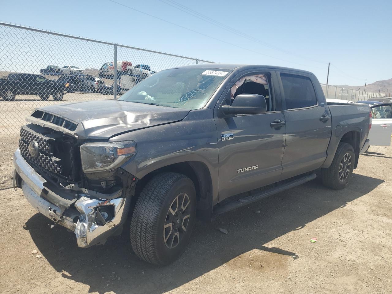 TOYOTA TUNDRA CRE 2020 gray  gas 5TFDY5F10LX883987 photo #1