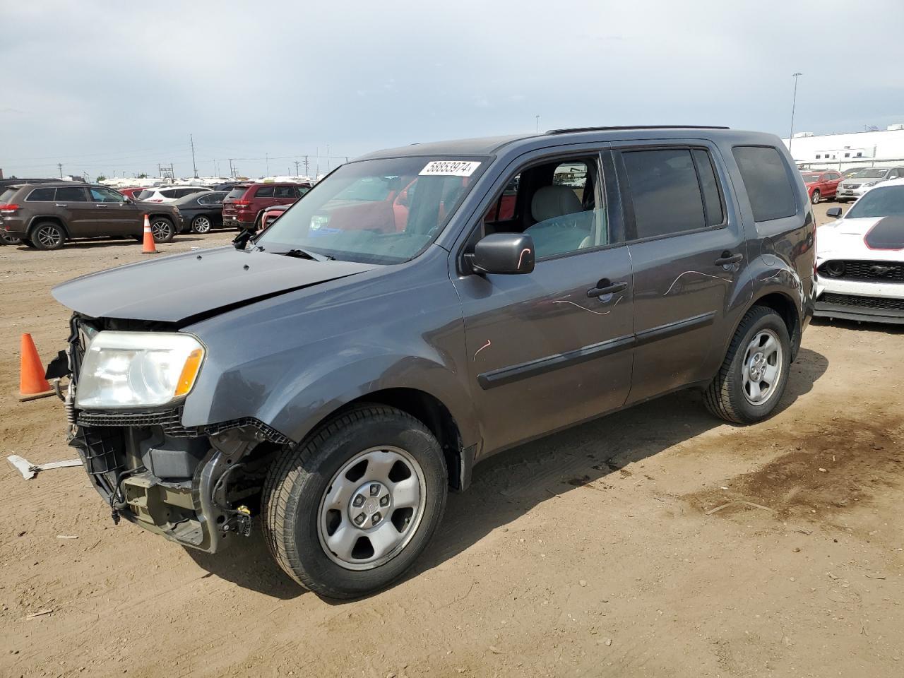 HONDA PILOT LX 2013 charcoal  gas 5FNYF4H21DB073075 photo #1