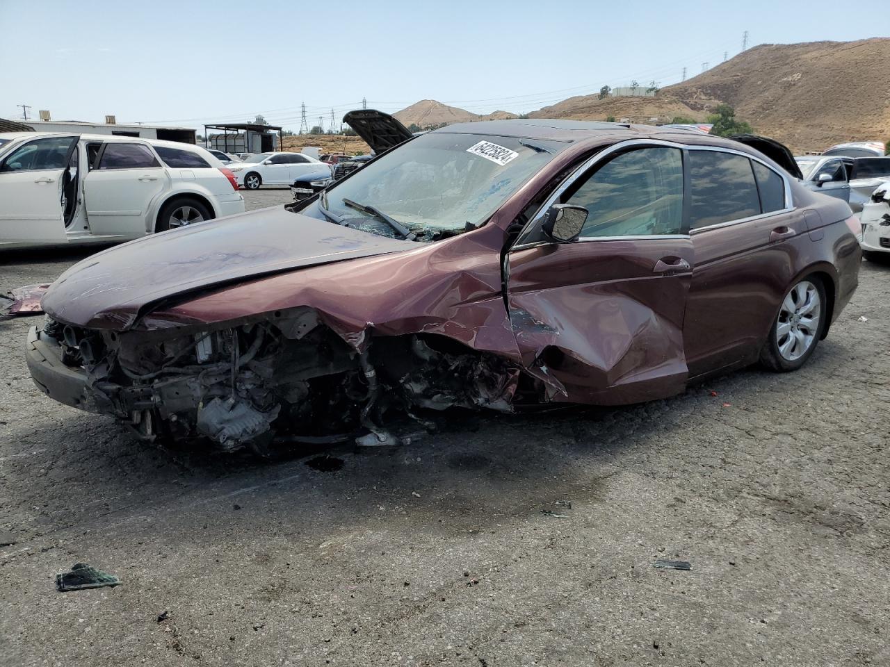 HONDA ACCORD EXL 2008 burgundy  gas JHMCP26888C067813 photo #1