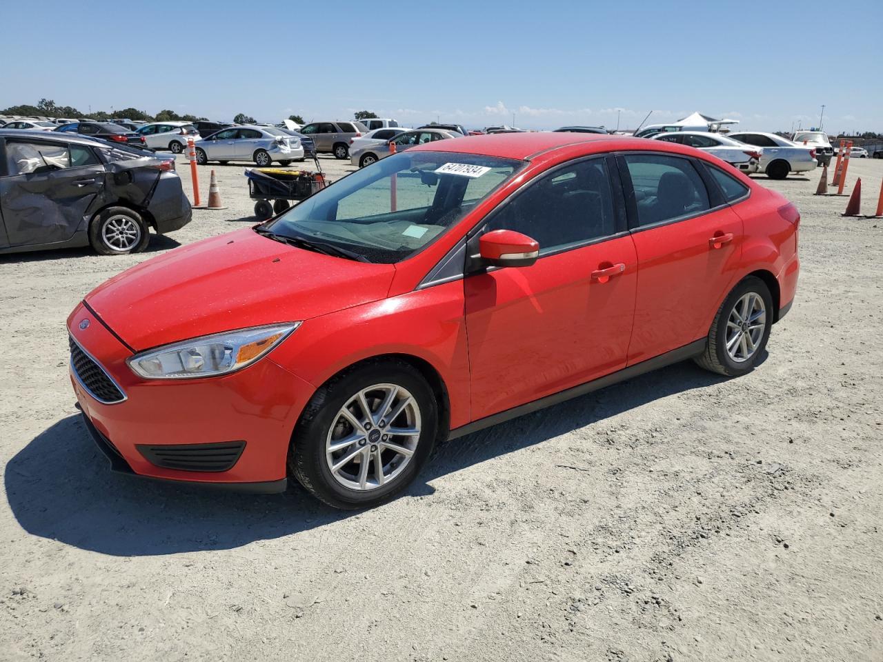 FORD FOCUS SE 2017 red  gas 1FADP3F28HL304488 photo #1