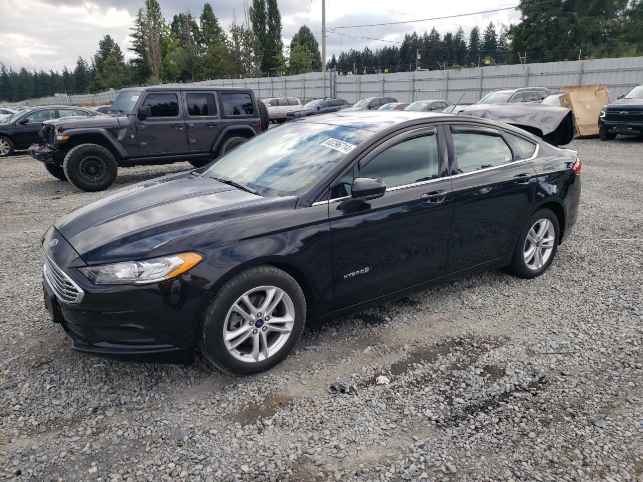 FORD FUSION SE 2018 black  hybrid engine 3FA6P0LU6JR253562 photo #1