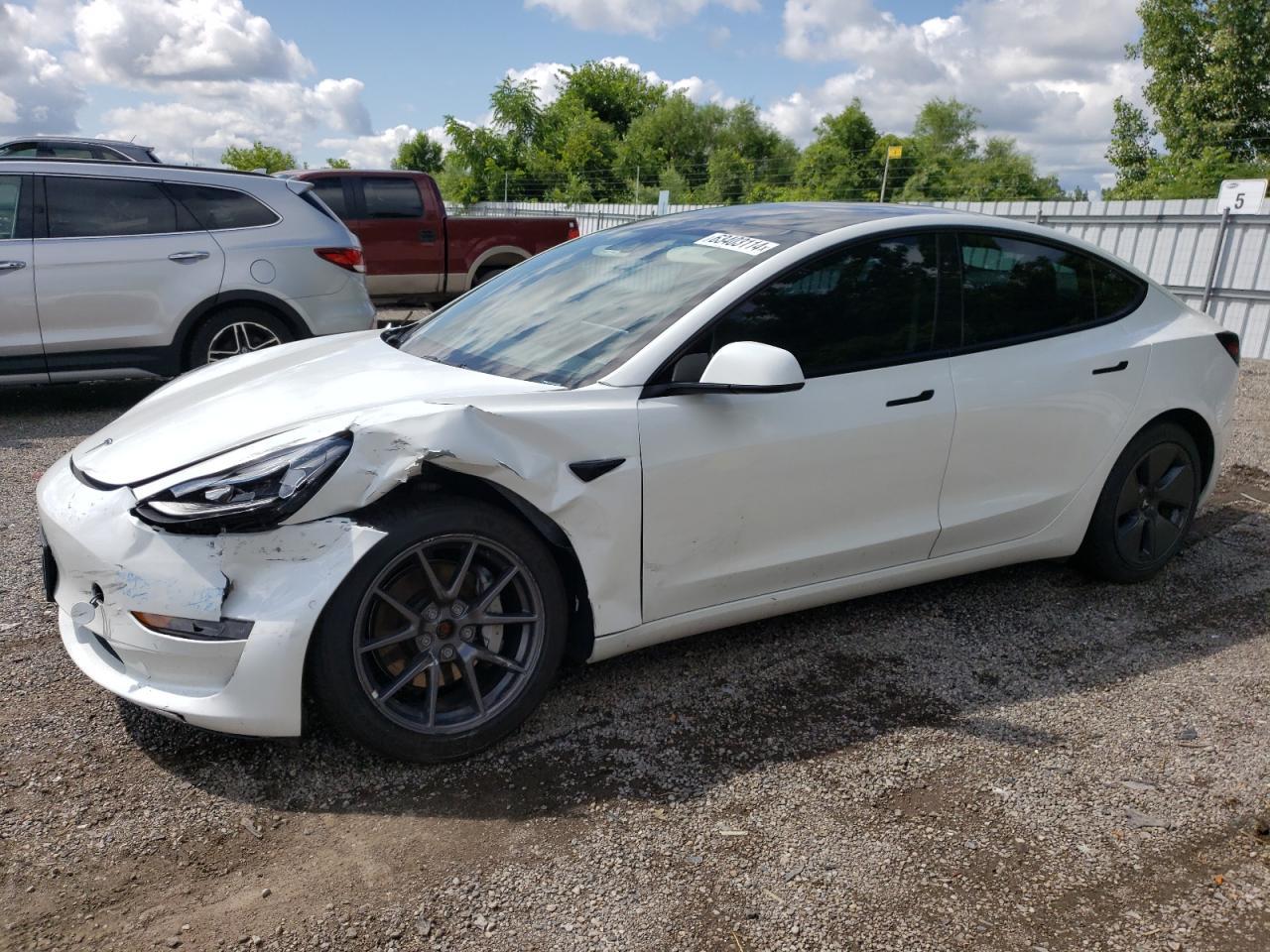 TESLA MODEL 3 2022 white  electric 5YJ3E1EB4NF197133 photo #1