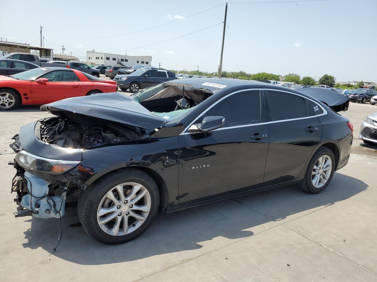 CHEVROLET MALIBU LT 2018 black  gas 1G1ZD5ST6JF273581 photo #1