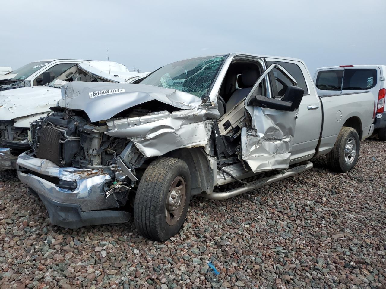 DODGE RAM 3500 S 2012 silver crew pic diesel 3C63D2DL0CG227178 photo #1