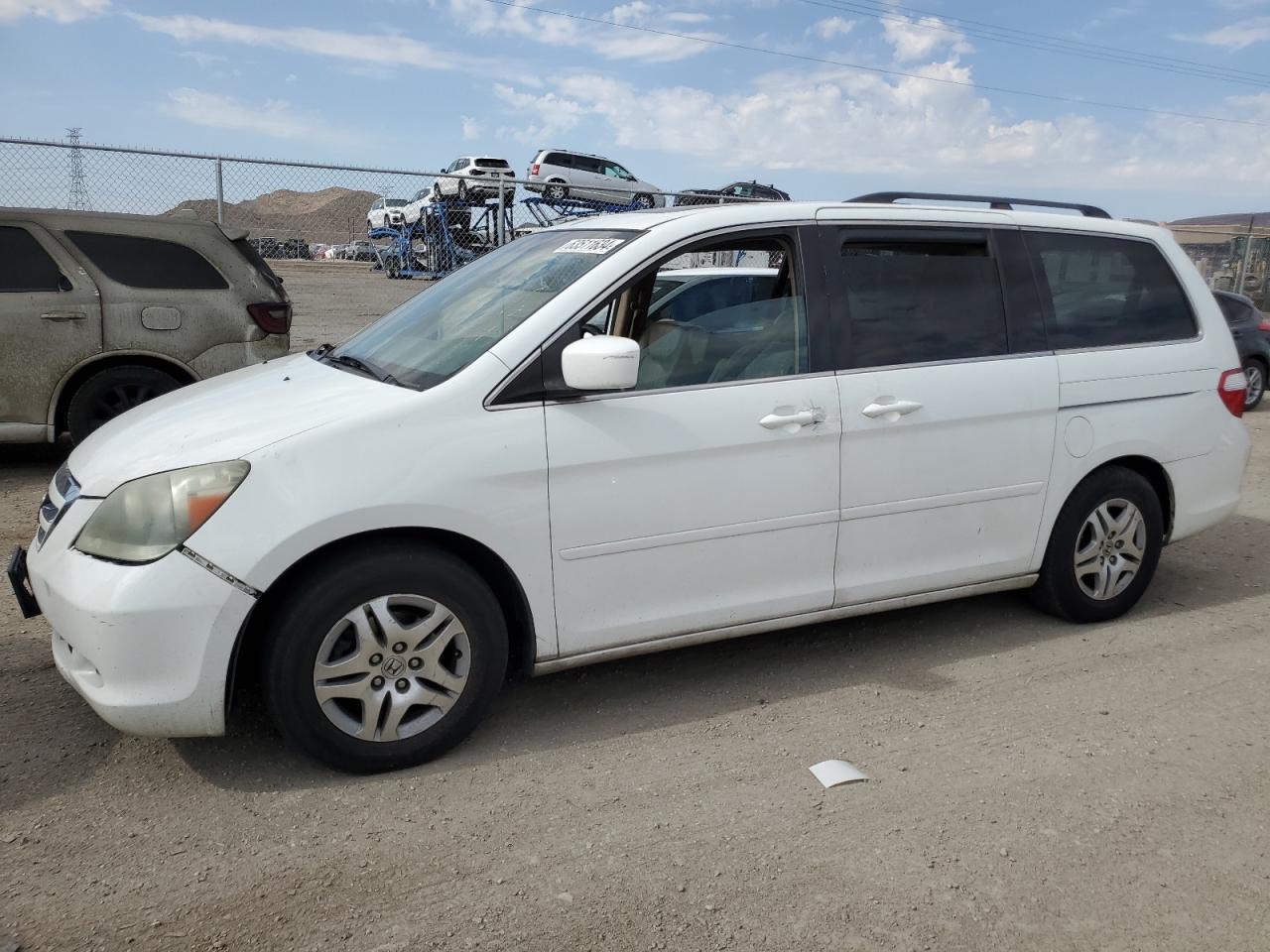 HONDA ODYSSEY EX 2007 white  gas 5FNRL38797B136396 photo #1