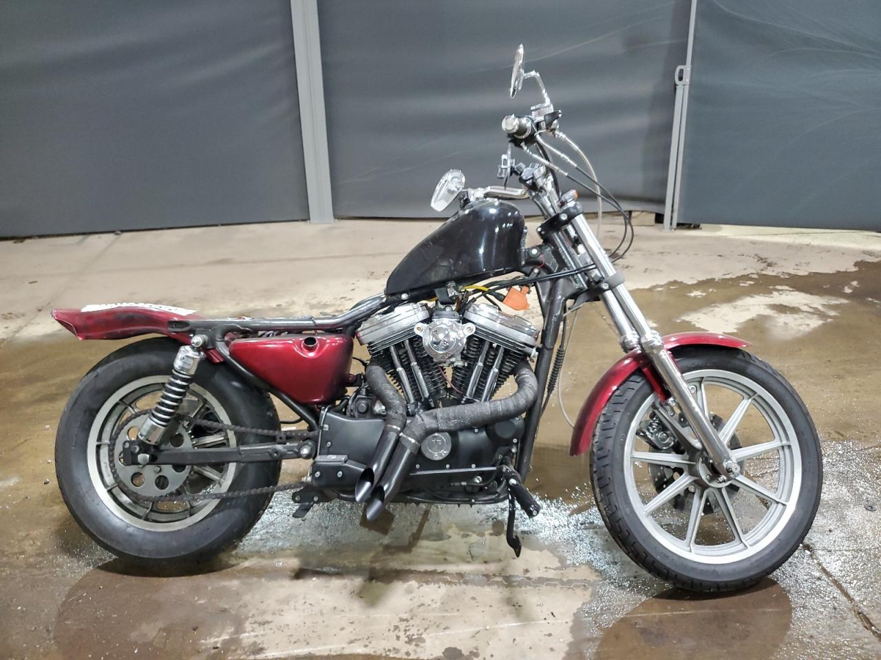 HARLEY-DAVIDSON XLH883 1991 maroon  gas 1HD4CAM12MY123807 photo #1