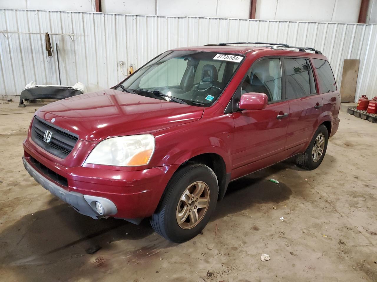 HONDA PILOT EXL 2003 maroon  gas 2HKYF18693H540146 photo #1