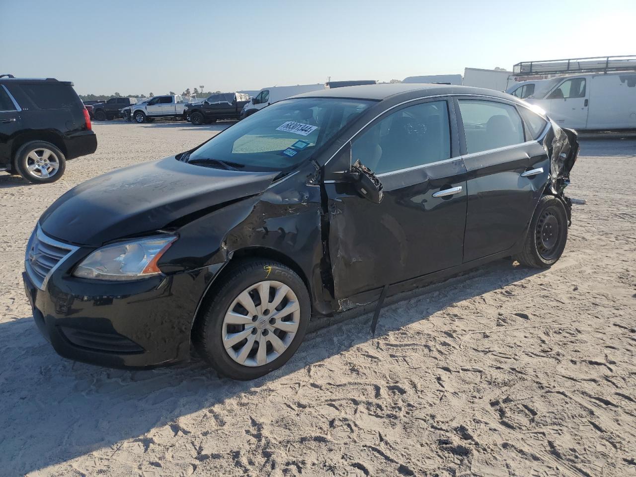 NISSAN SENTRA S 2014 black  gas 3N1AB7AP7EL694475 photo #1