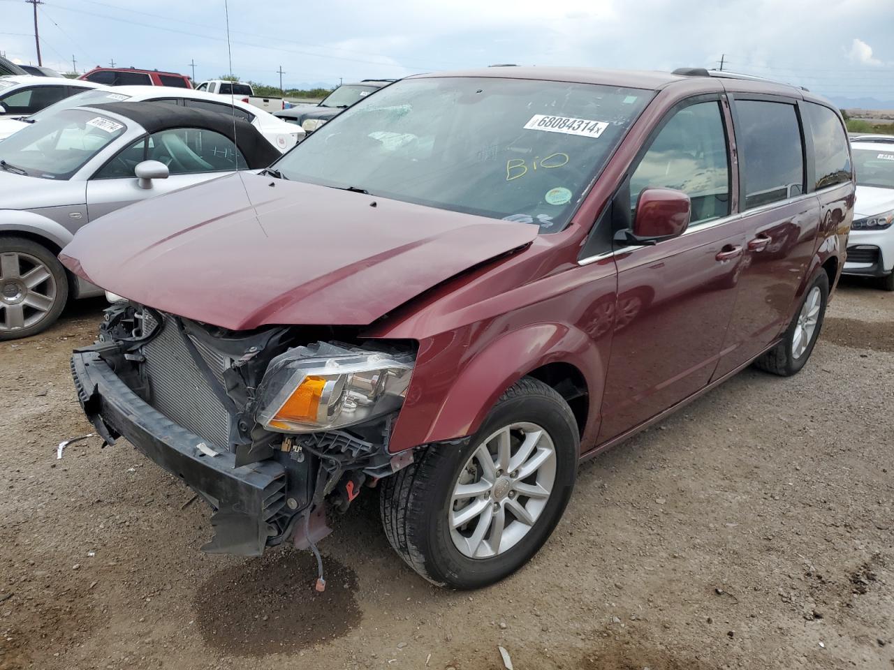 DODGE GRAND CARA 2019 maroon  flexible fuel 2C4RDGCGXKR544141 photo #1