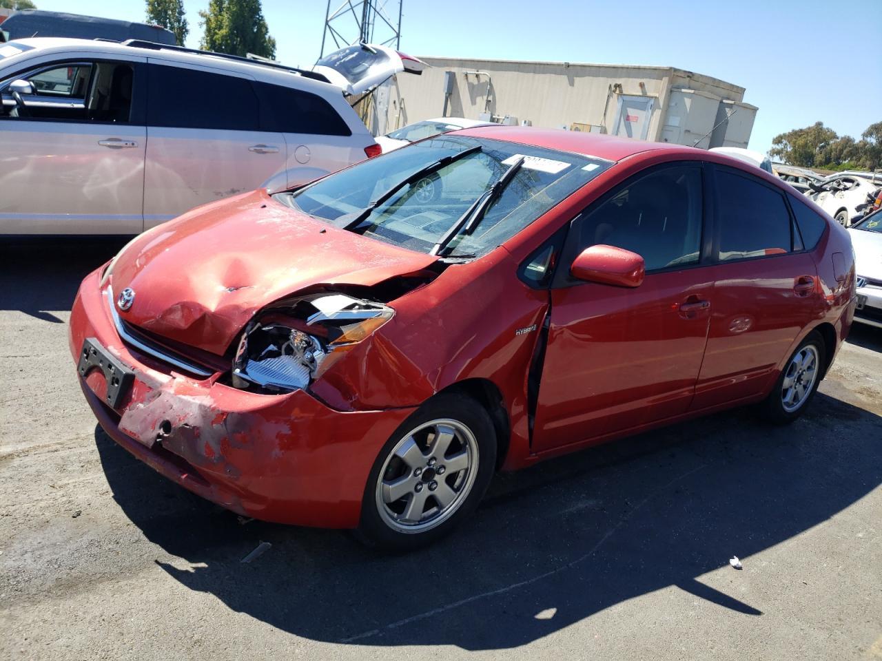 TOYOTA PRIUS 2007 red  hybrid engine JTDKB20U277596523 photo #1