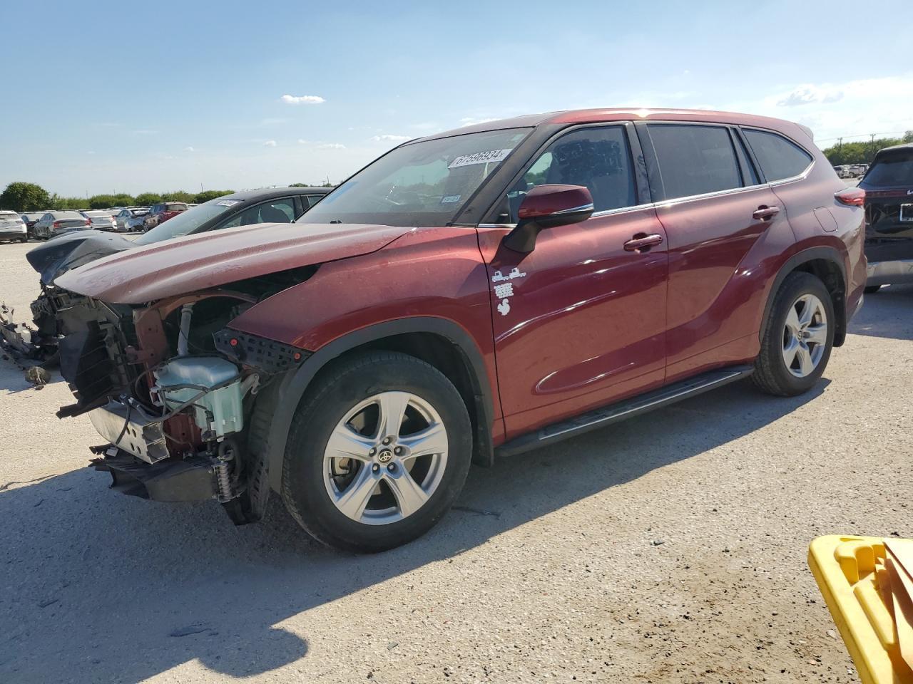 TOYOTA HIGHLANDER 2020 maroon  gas 5TDZZRAH7LS006496 photo #1