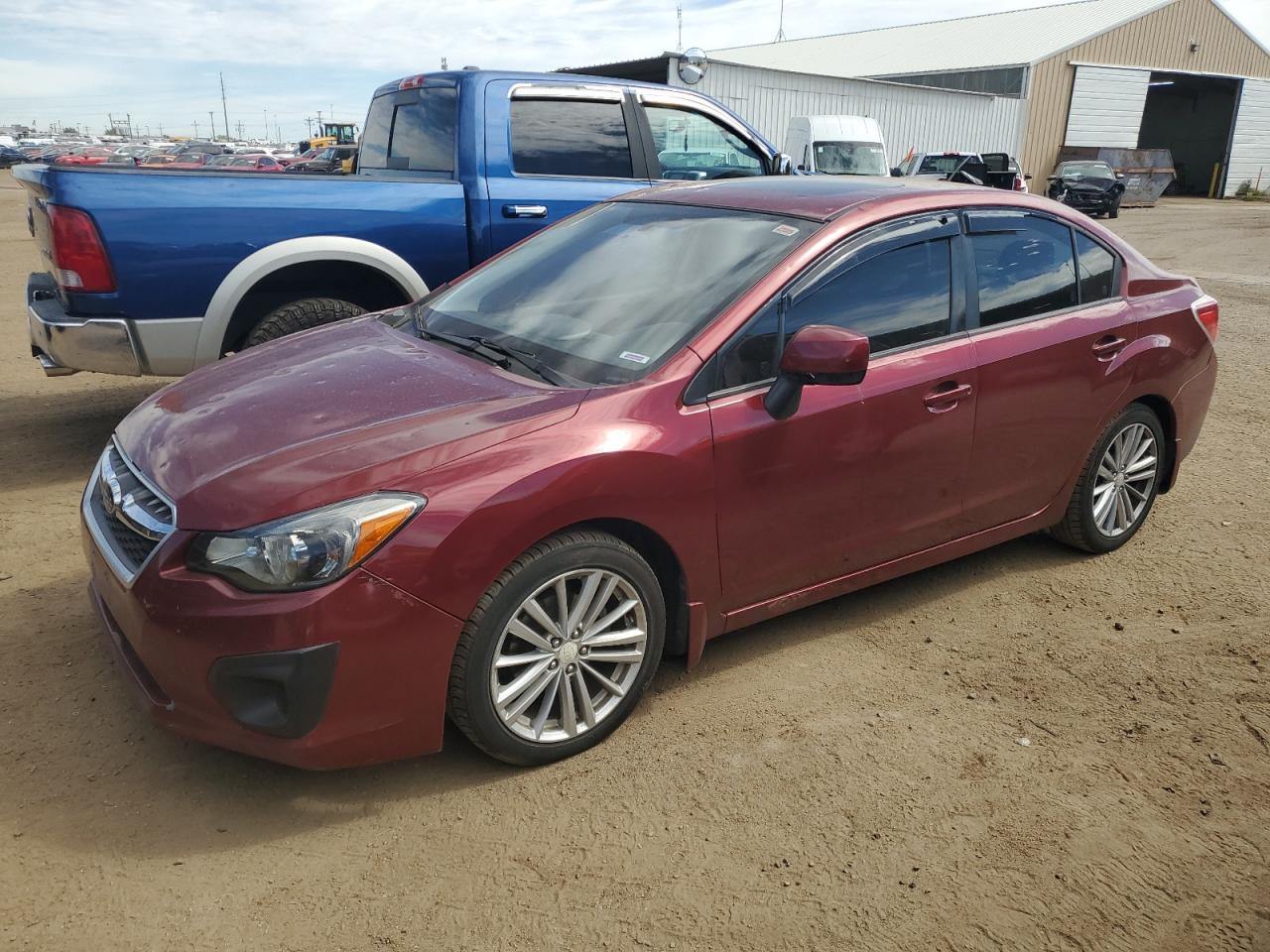 SUBARU IMPREZA PR 2012 red sedan 4d gas JF1GJAD66CH008194 photo #1