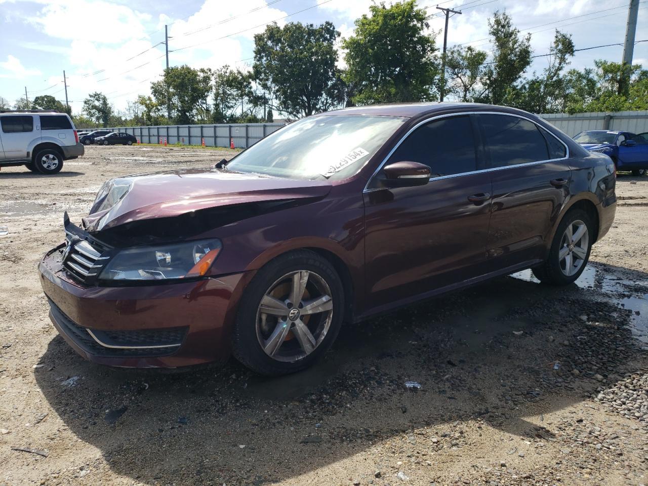 VOLKSWAGEN PASSAT SE 2014 maroon  gas 1VWBP7A35EC005591 photo #1