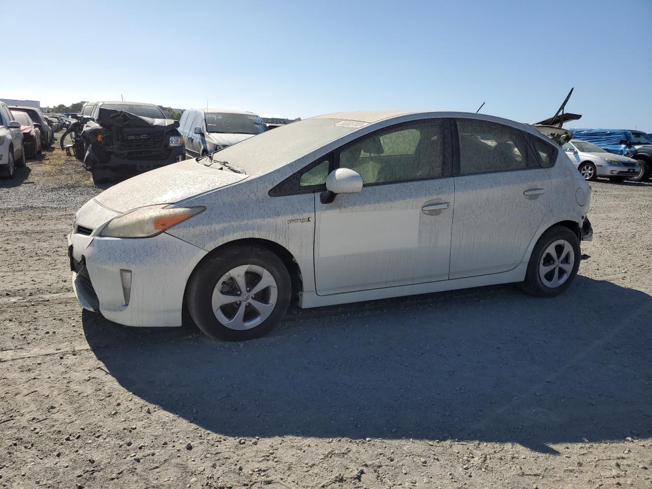 TOYOTA PRIUS 2014 white hatchbac hybrid engine JTDKN3DU9E1744870 photo #1