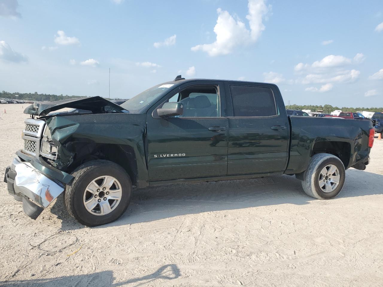 CHEVROLET SILVERADO 2015 green crew pic gas 3GCPCRECXFG425047 photo #1