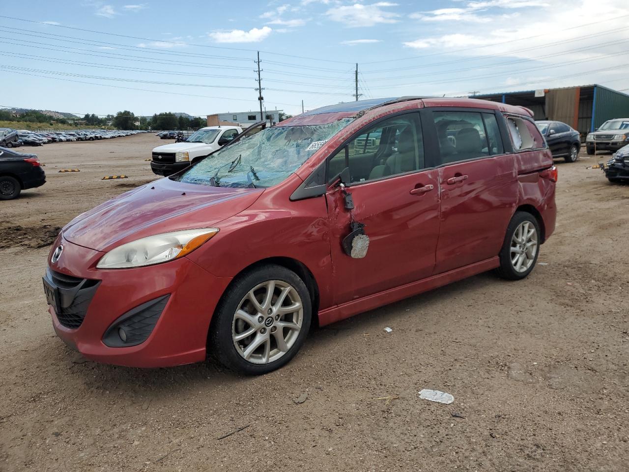 MAZDA 5 2013 red station gas JM1CW2DL4D0152056 photo #1