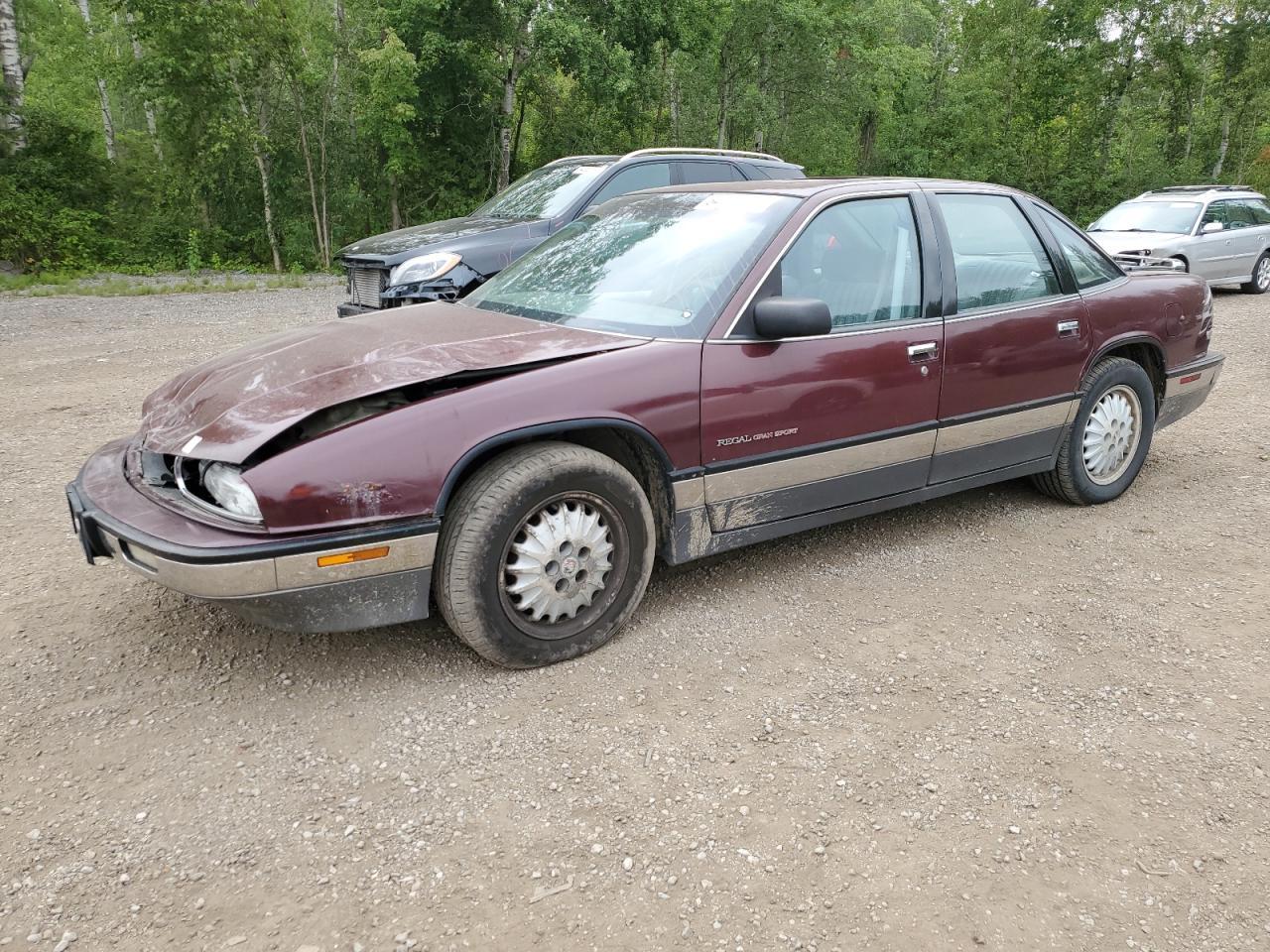 BUICK REGAL GRAN 1992 maroon sedan 4d gas 2G4WF51L5N1433447 photo #1