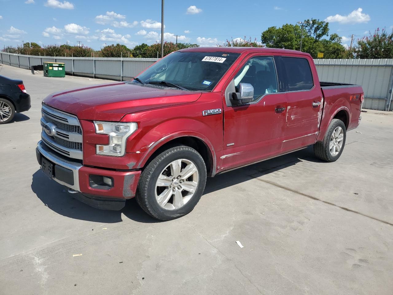 FORD F150 SUPER 2015 red crew pic gas 1FTEW1EG5FFB82364 photo #1