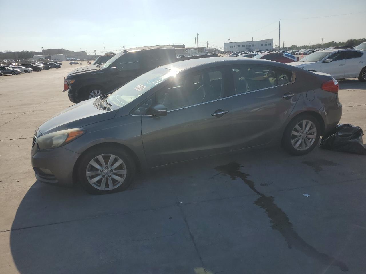 KIA FORTE EX 2014 gray sedan 4d gas KNAFX4A80E5096236 photo #1