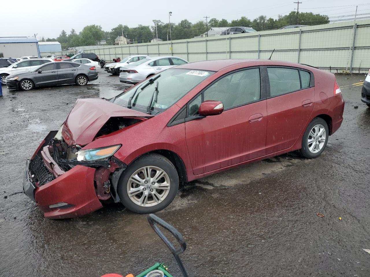 HONDA INSIGHT EX 2010 maroon hatchbac hybrid engine JHMZE2H72AS018946 photo #1