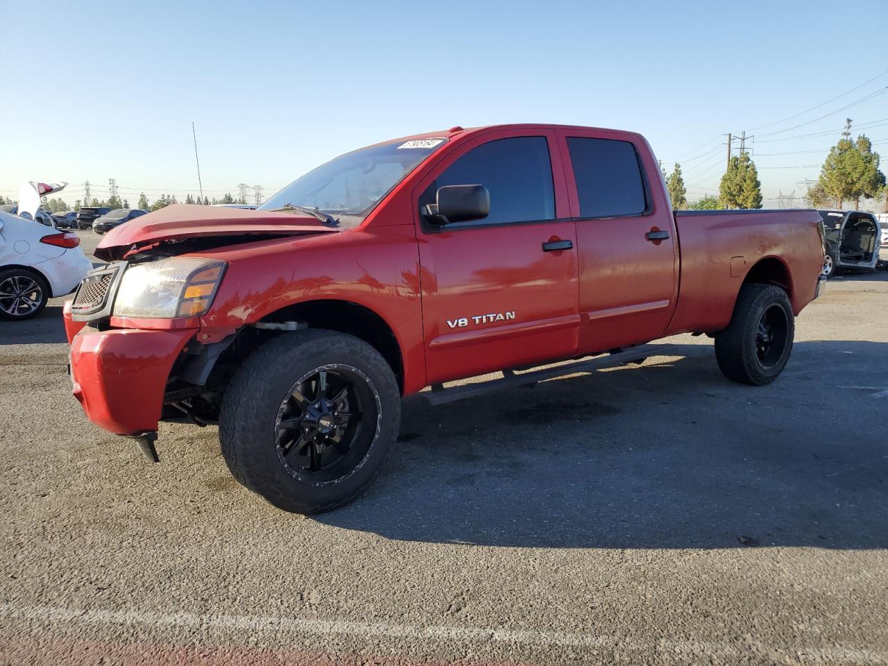 NISSAN TITAN XE 2008 red  gas 1N6AA07G58N312119 photo #1