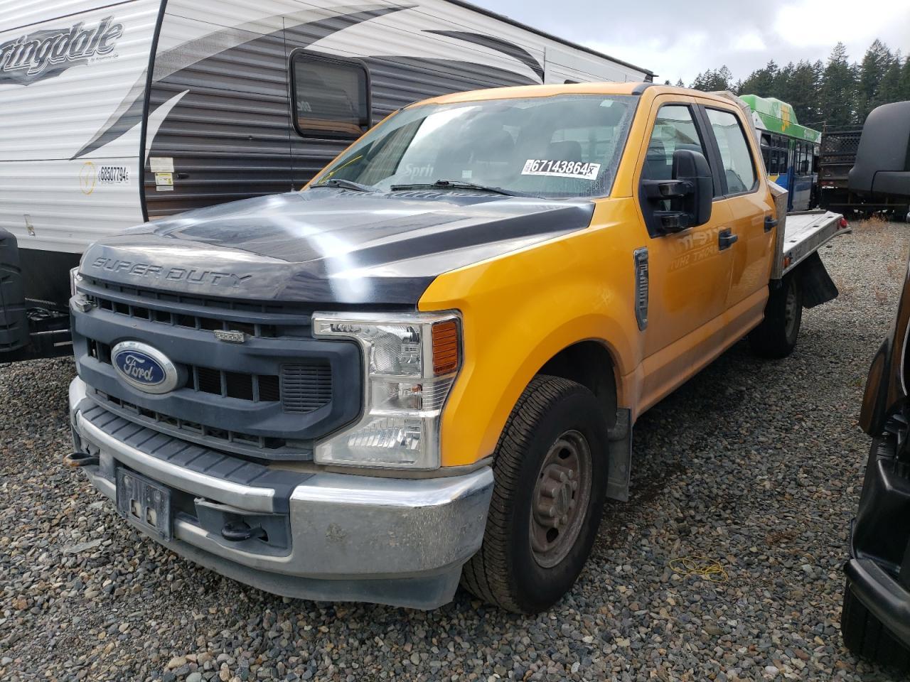 FORD F250 SUPER 2021 yellow  gas 1FT7W2A67MEC44202 photo #1