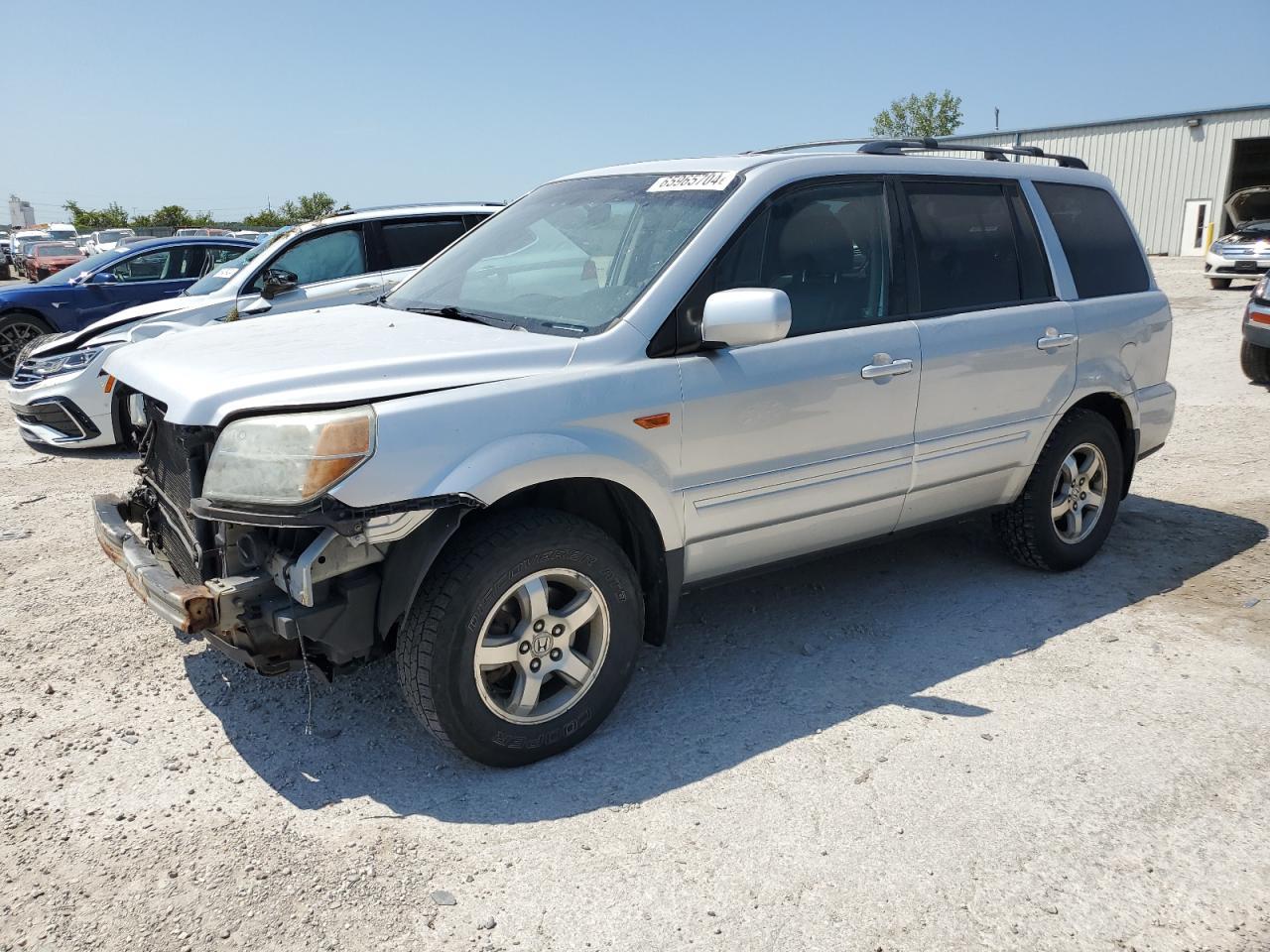 HONDA PILOT EX 2006 silver  gas 2HKYF18706H502074 photo #1