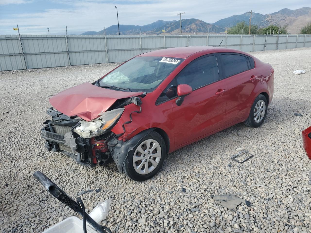 KIA RIO LX 2014 red  gas KNADM4A33E6351377 photo #1