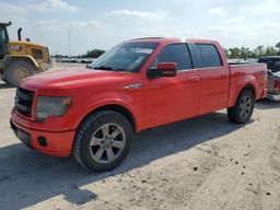 FORD F150 SUPER 2013 red crew pic flexible fuel 1FTFW1CFXDFA98519 photo #2