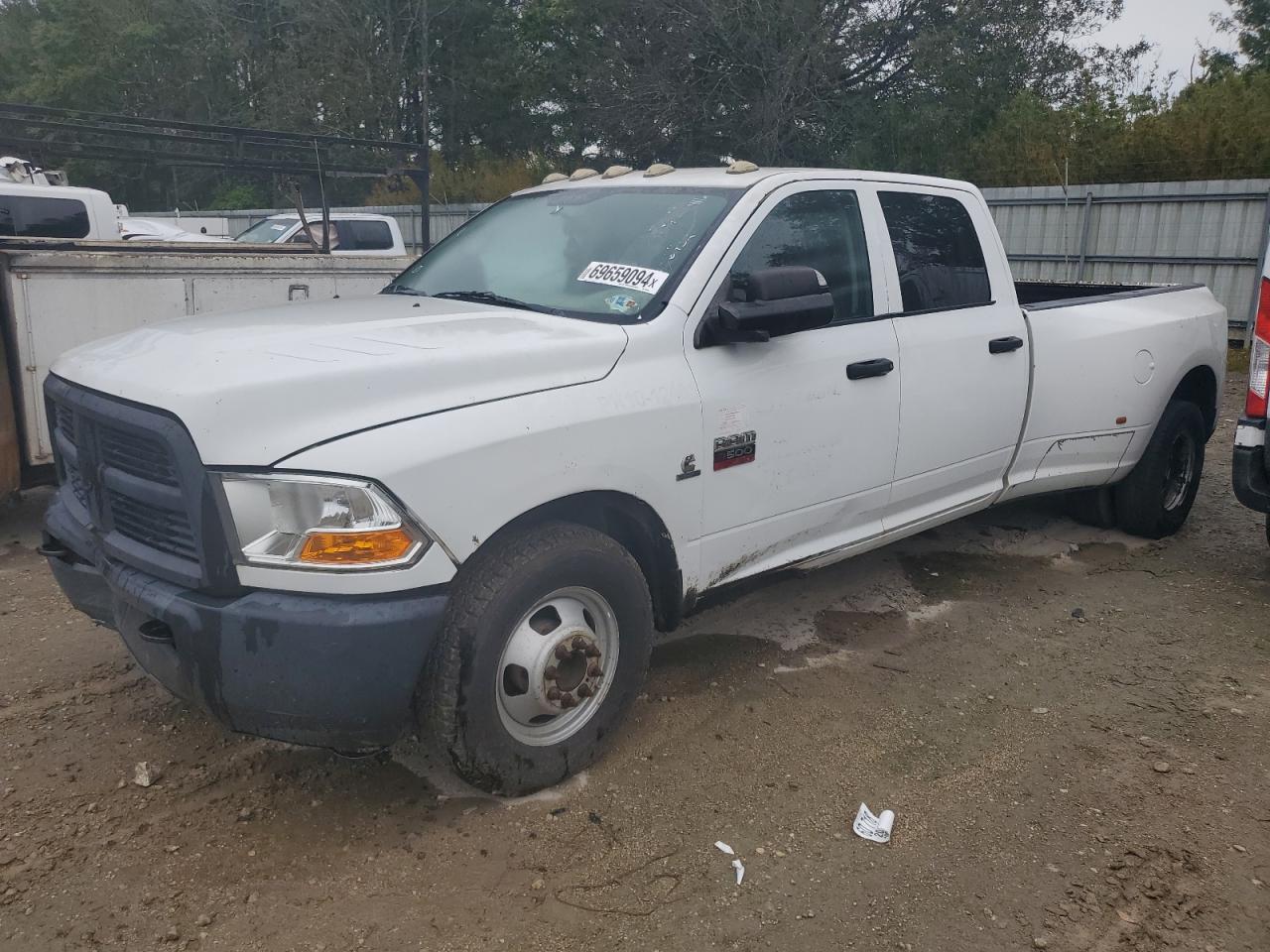 DODGE RAM 3500 S 2012 white crew pic diesel 3C63DPGL8CG229396 photo #1