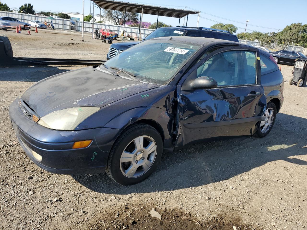 FORD FOCUS ZX3 2003 blue  gas 3FAHP313X3R111934 photo #1