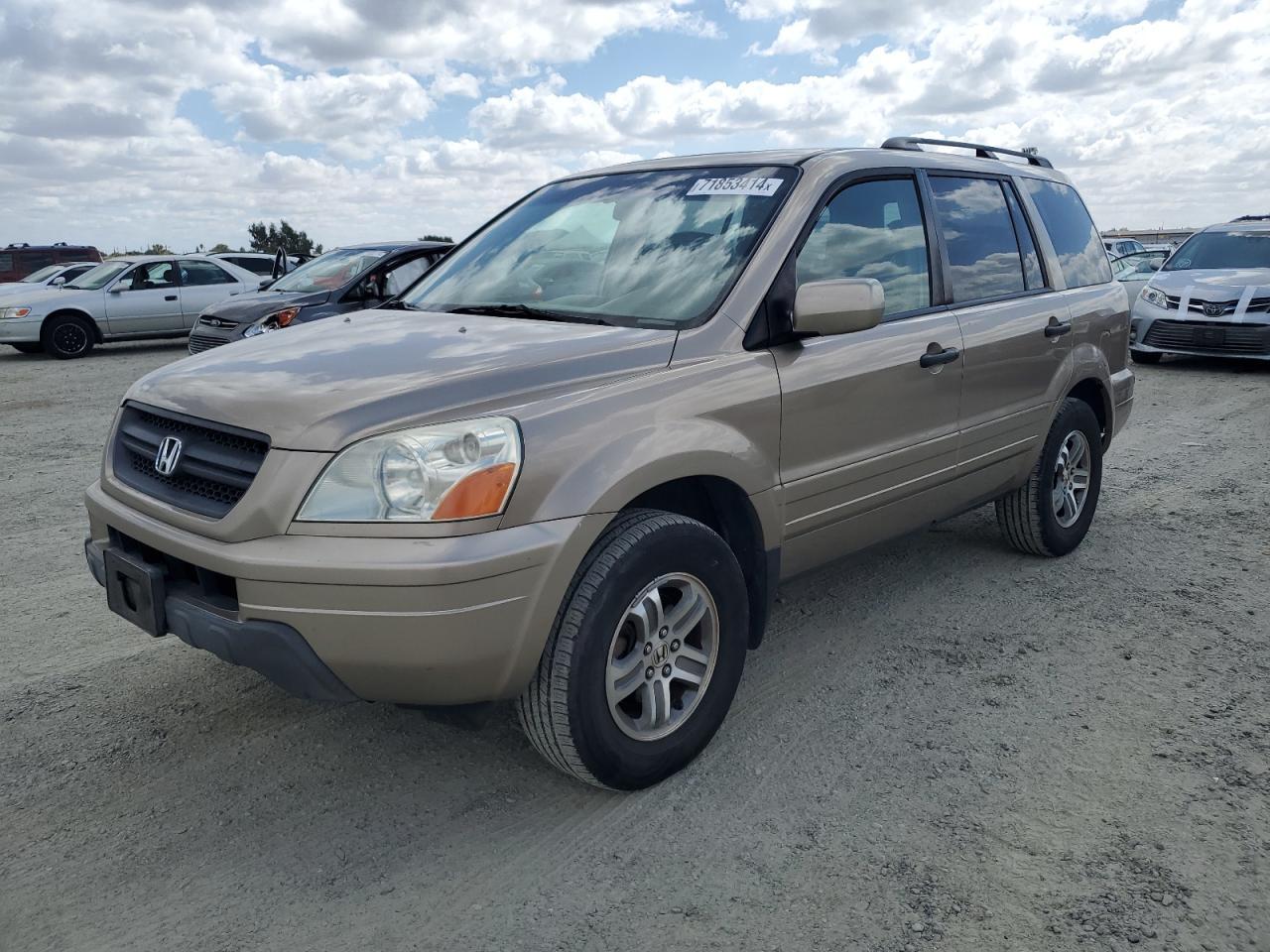 HONDA PILOT EXL 2005 gold 4dr spor gas 2HKYF18775H543185 photo #1