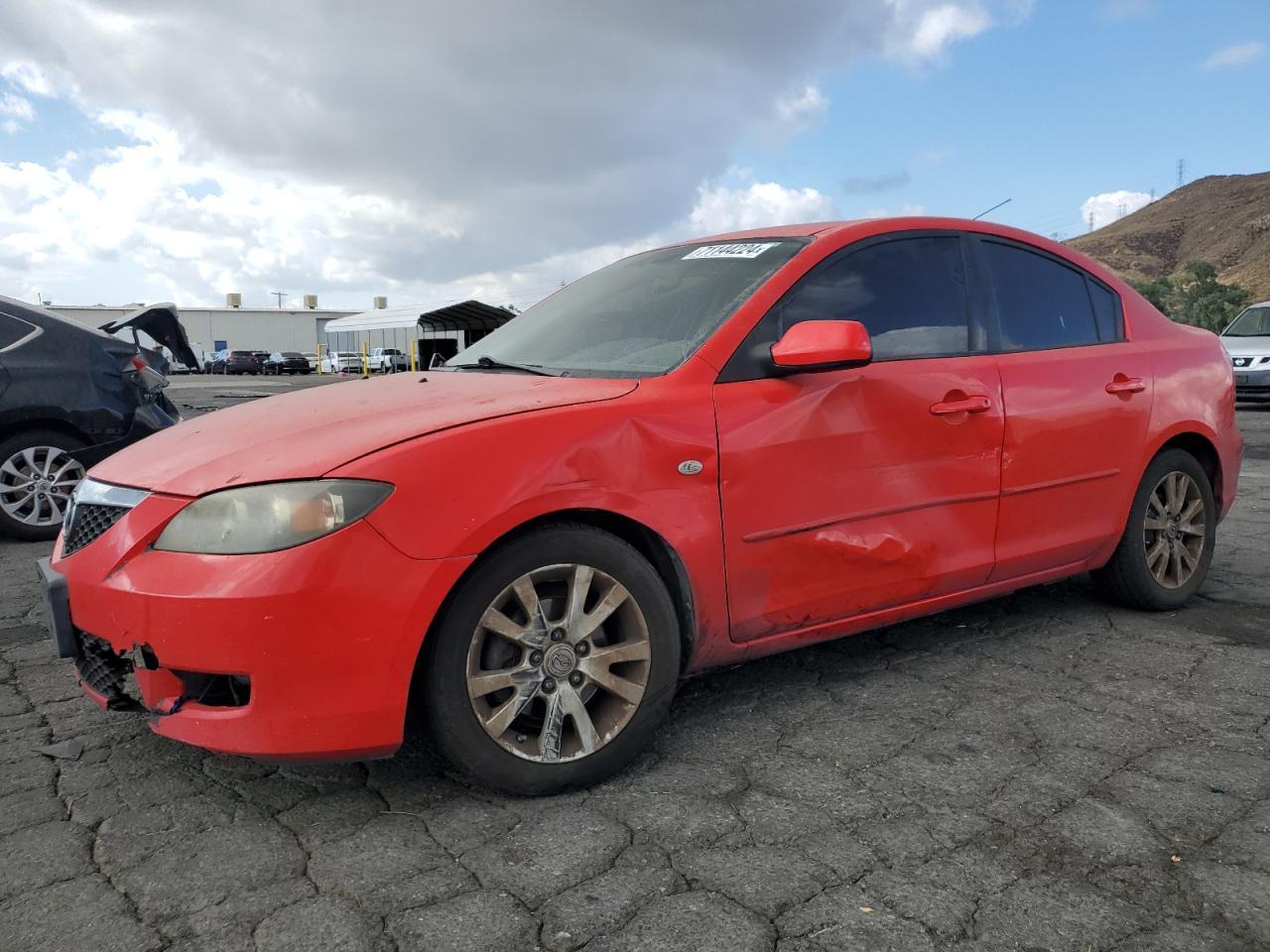 MAZDA 3 I 2008 red  gas JM1BK12G381861763 photo #1