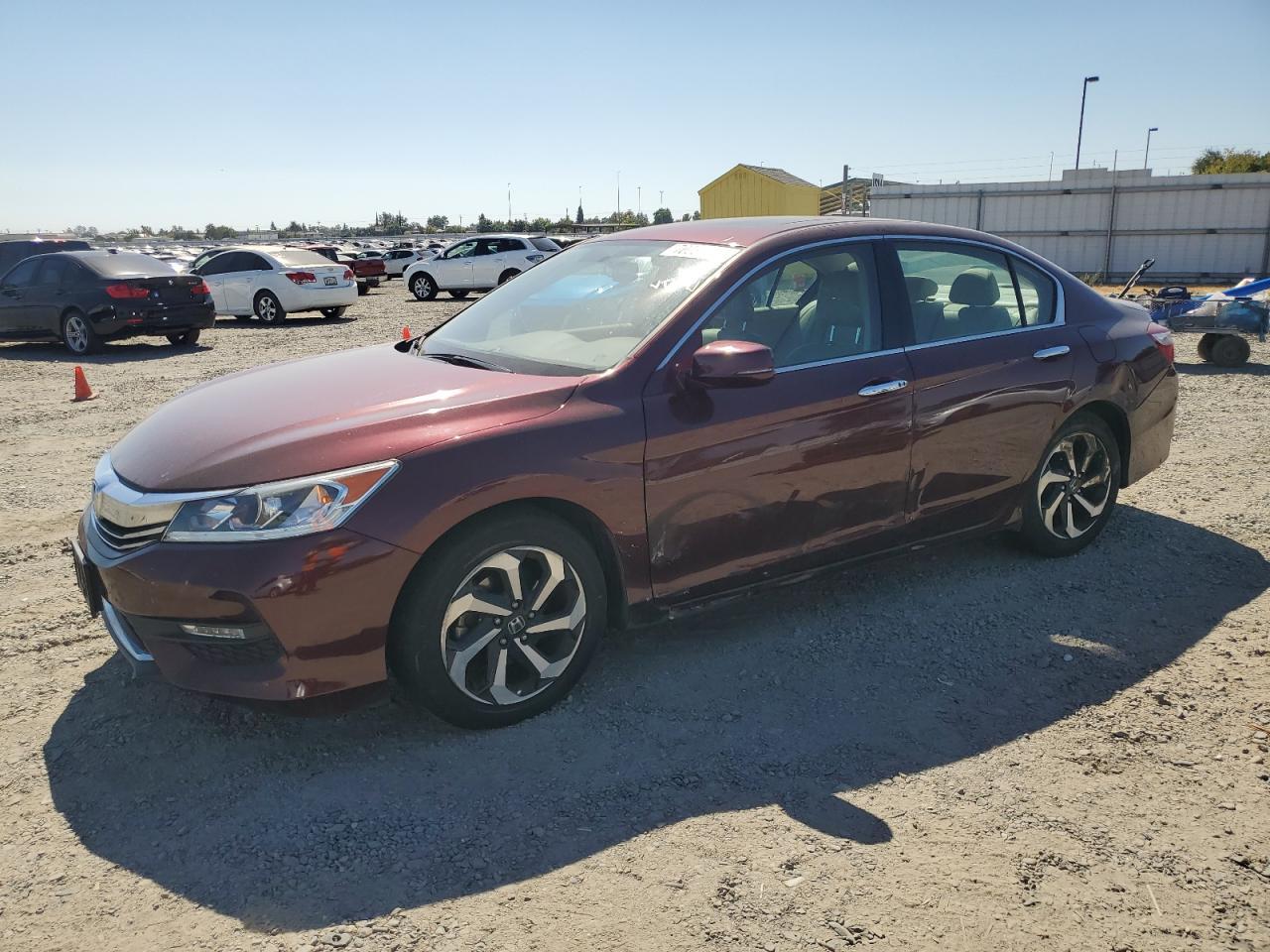 HONDA ACCORD EXL 2016 maroon  gas 1HGCR3F86GA030045 photo #1