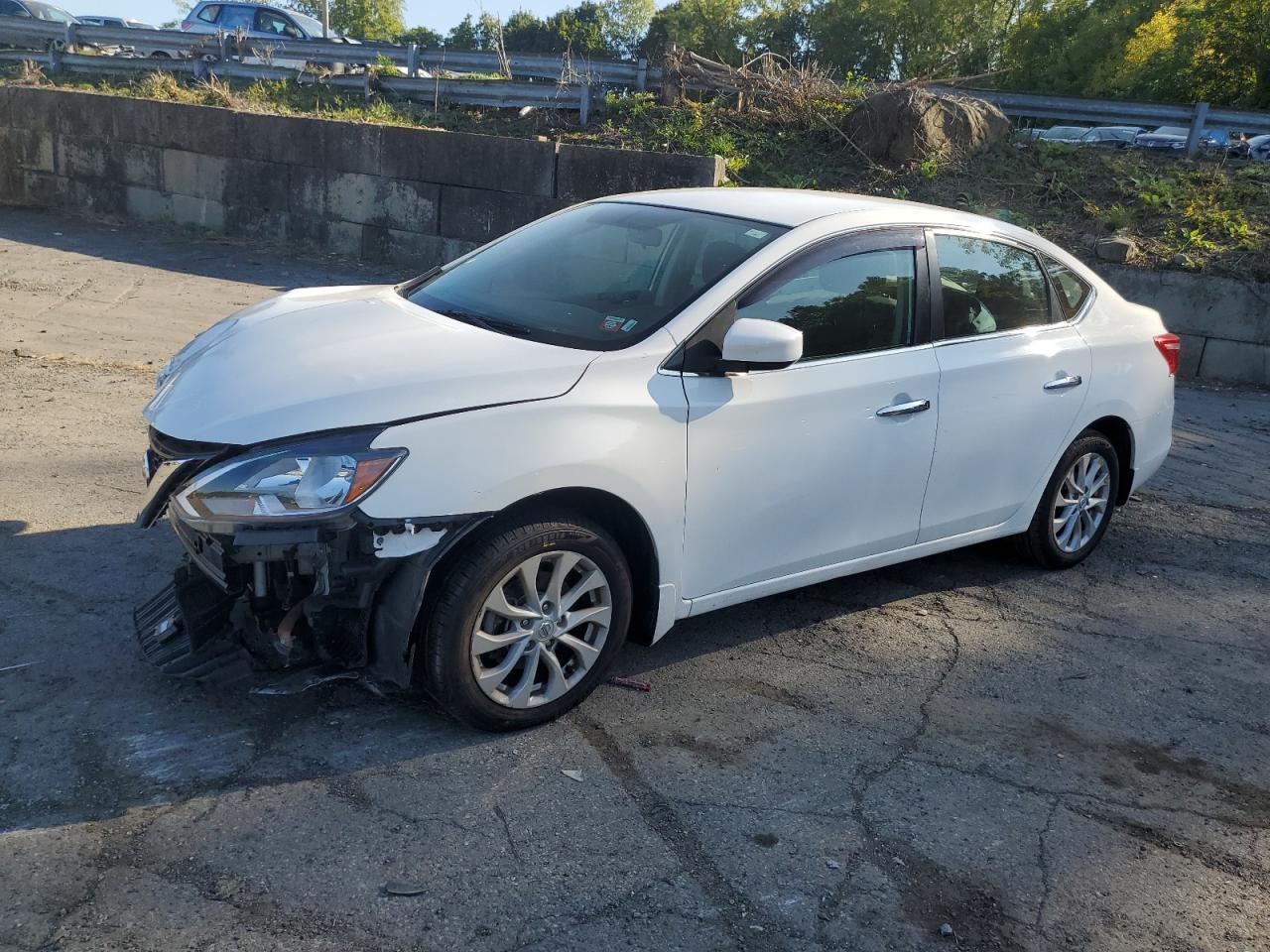 NISSAN SENTRA S 2019 white  gas 3N1AB7AP6KY302388 photo #1