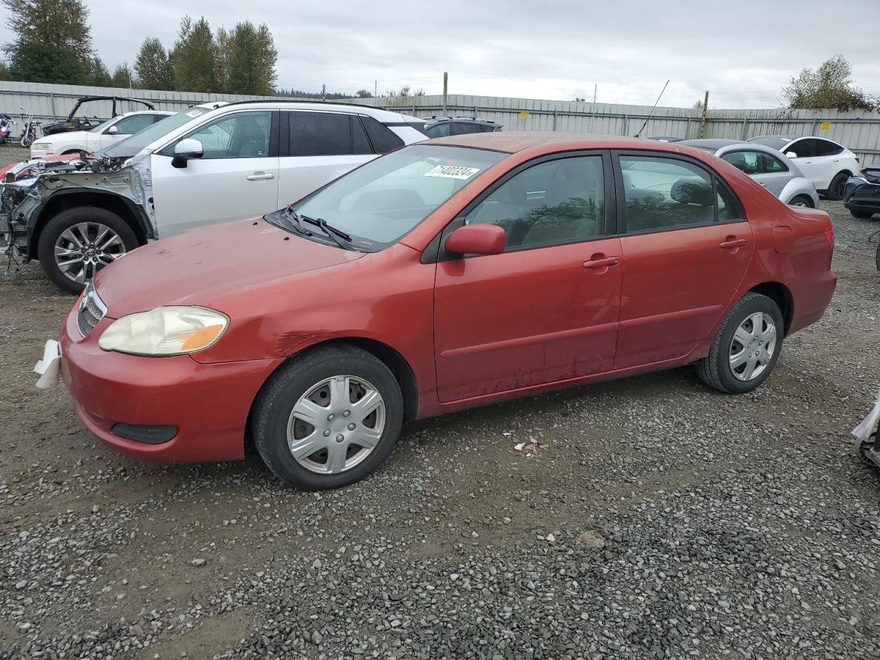 TOYOTA COROLLA CE 2007 red  gas 1NXBR30E17Z798325 photo #1