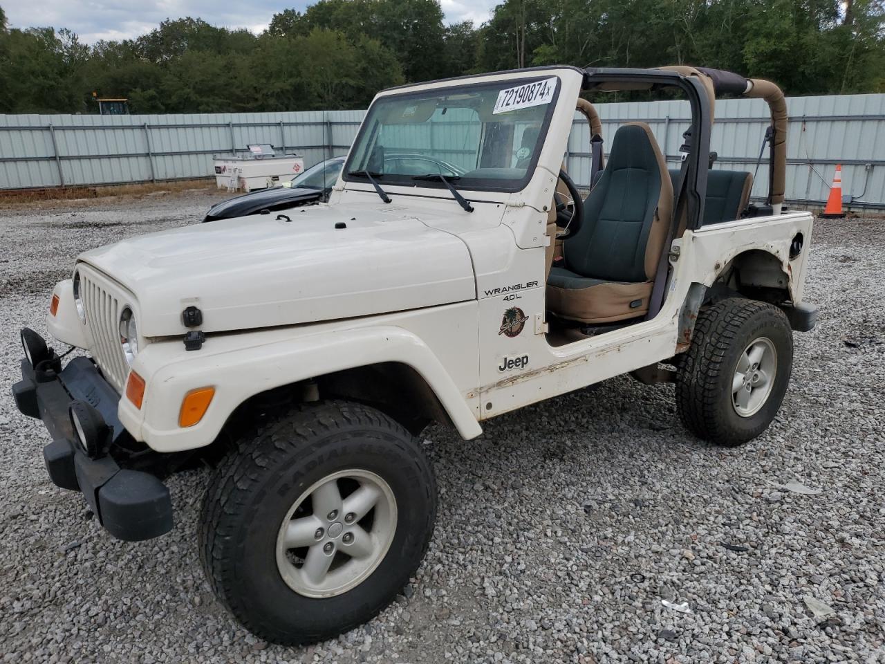 JEEP WRANGLER / 2001 white  gas 1J4FA59SX1P309972 photo #1