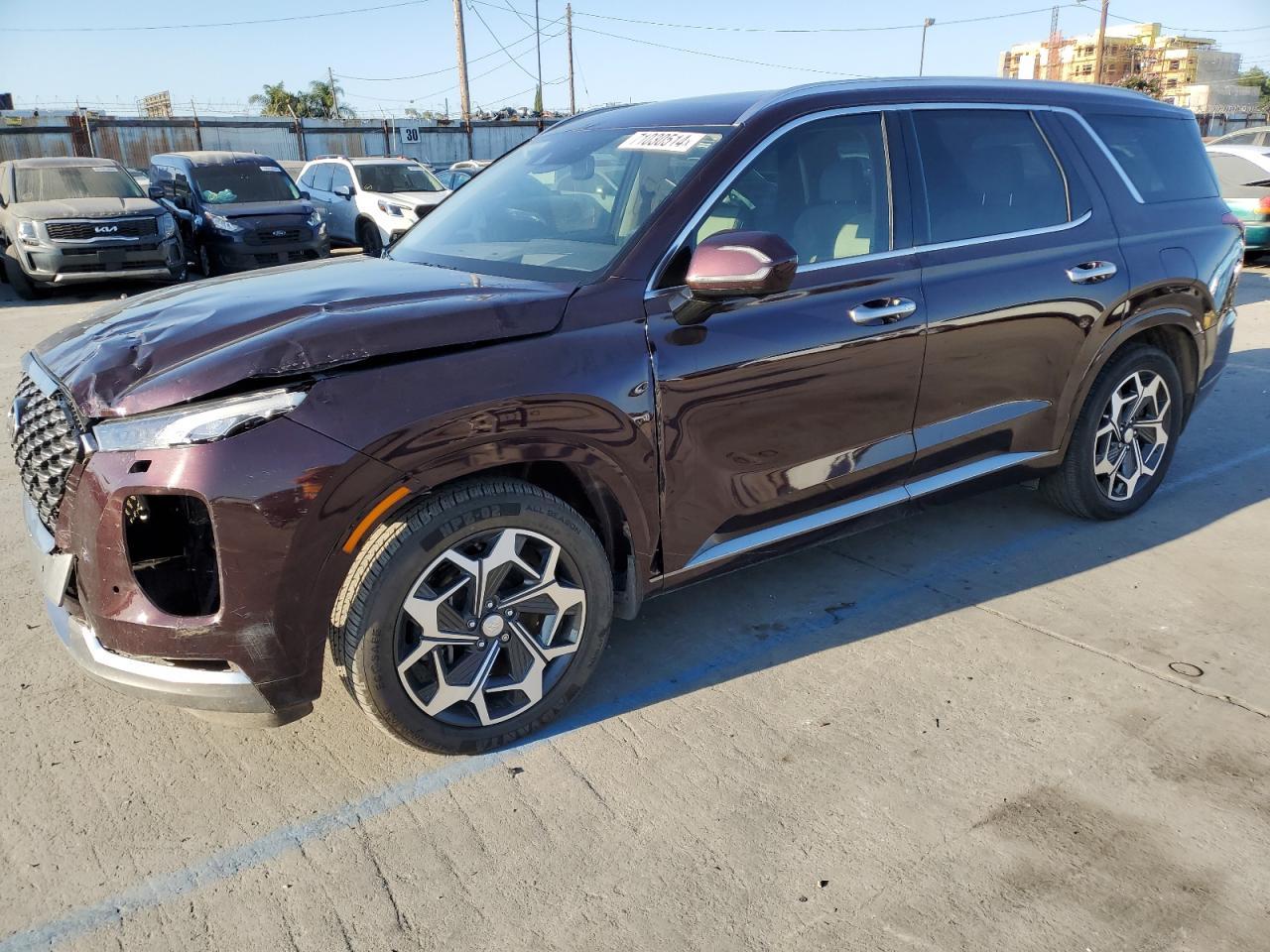 HYUNDAI PALISADE C 2022 maroon  Gasoline KM8R74HEXNU467710 photo #1