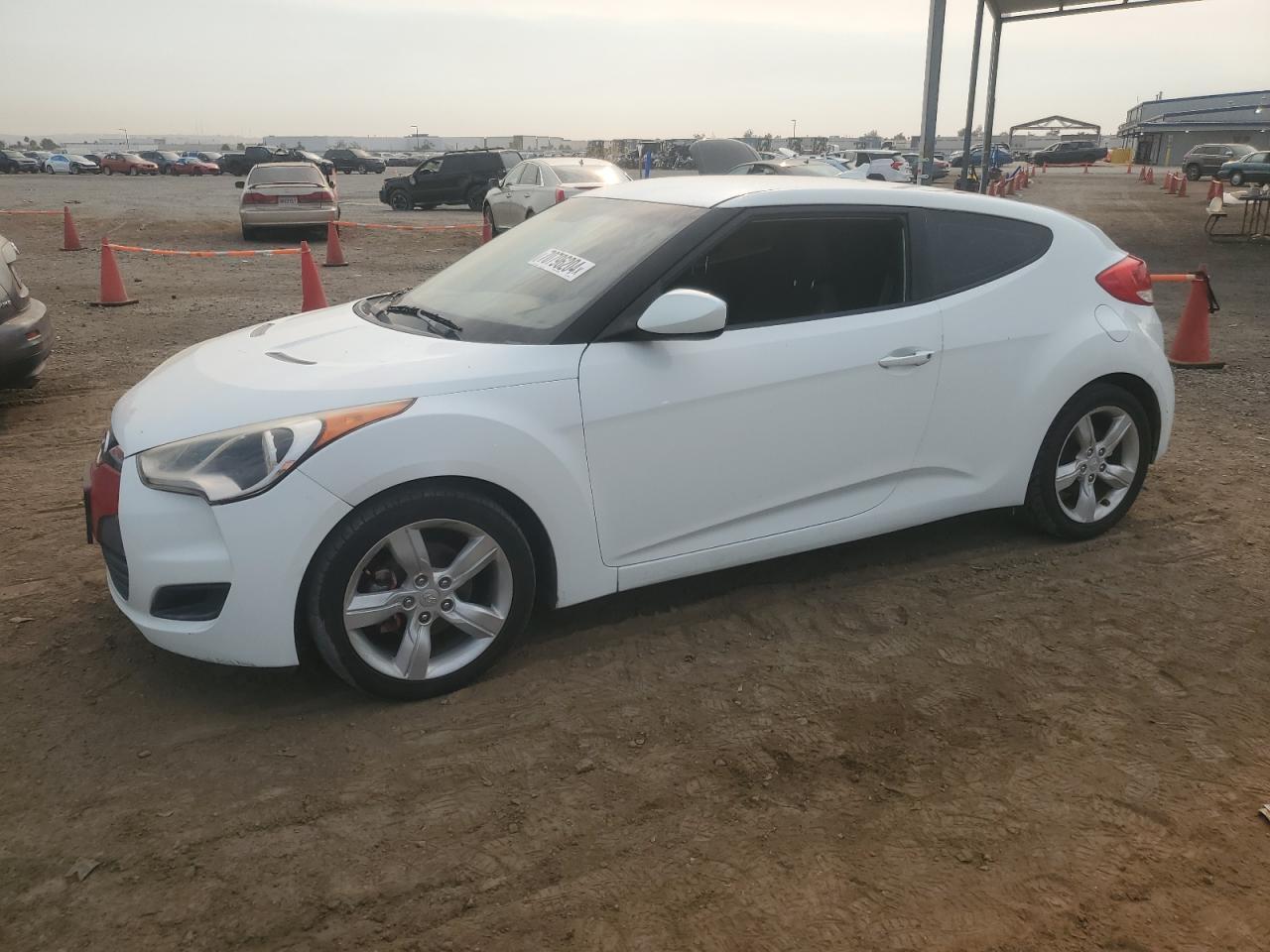 HYUNDAI VELOSTER 2014 white coupe 3d gas KMHTC6AD0EU211736 photo #1