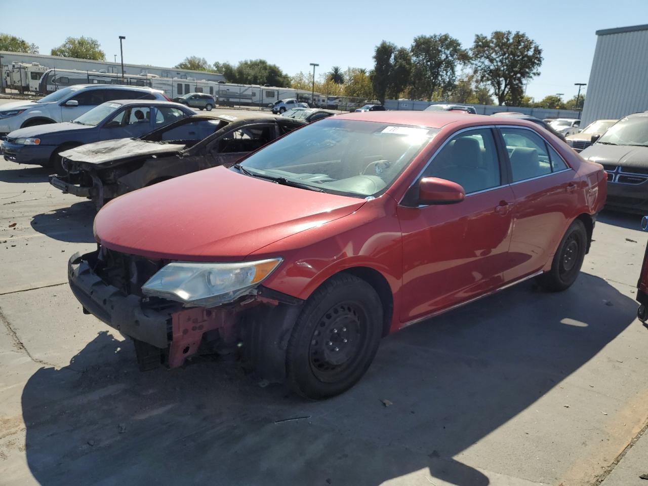 TOYOTA CAMRY BASE 2012 red  gas 4T4BF1FK6CR200174 photo #1