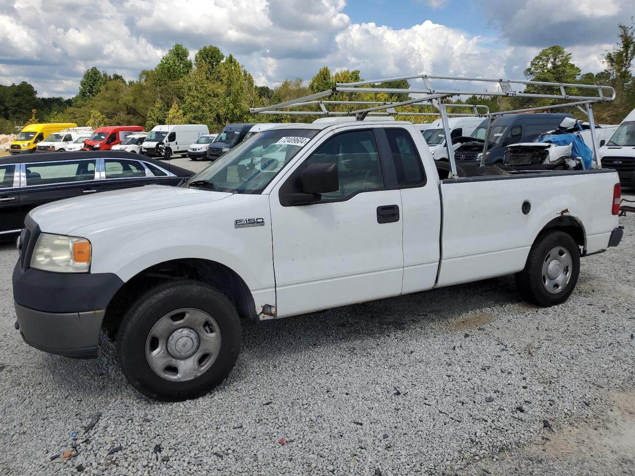 FORD F150 2007 white pickup gas 1FTRF12297KC23419 photo #1