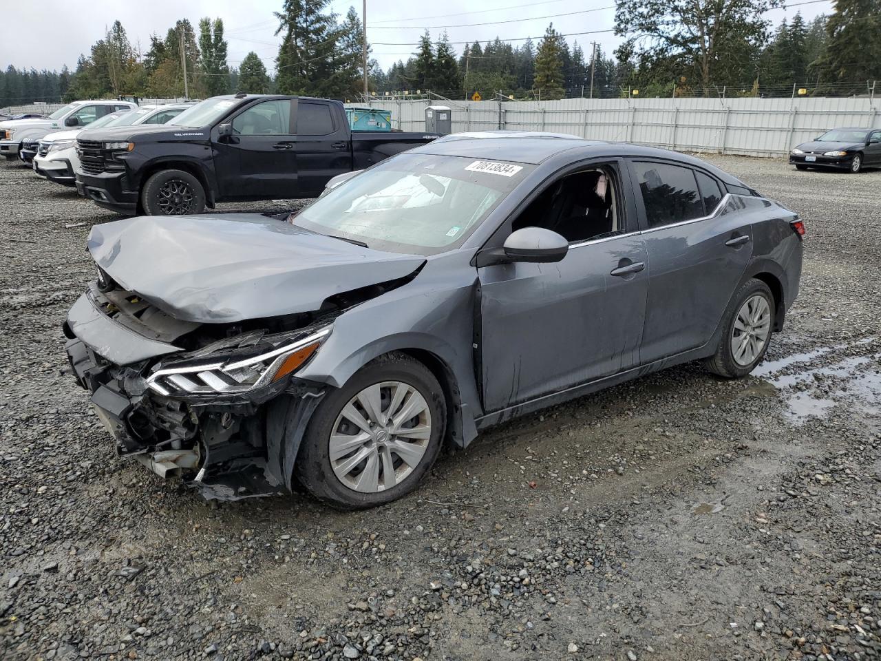 NISSAN SENTRA S 2020 gray  gas 3N1AB8BV0LY309292 photo #1