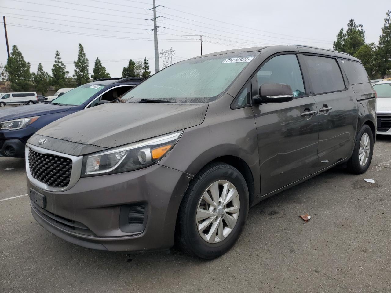 KIA SEDONA LX 2015 gray sports v gas KNDMB5C18F6031998 photo #1