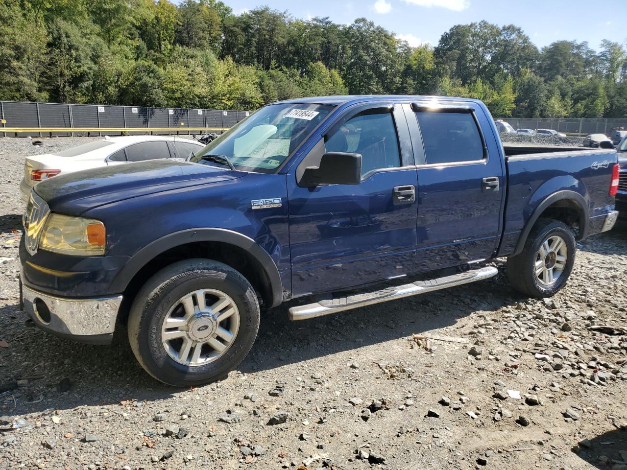 FORD F150 SUPER 2008 blue crew pic gas 1FTPW145X8FA45190 photo #1