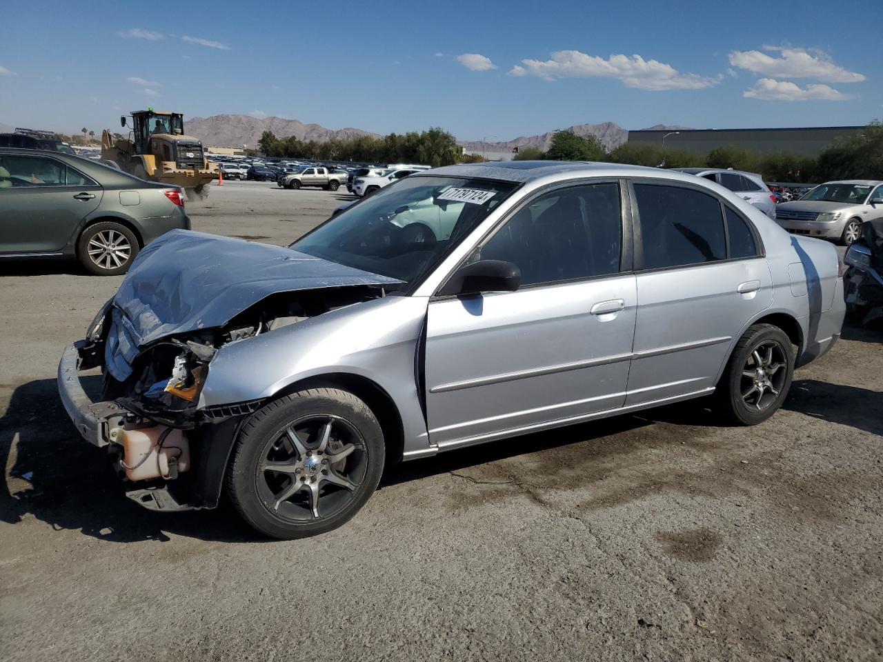 HONDA CIVIC EX 2002 silver sedan 4d gas 2HGES26742H594639 photo #1