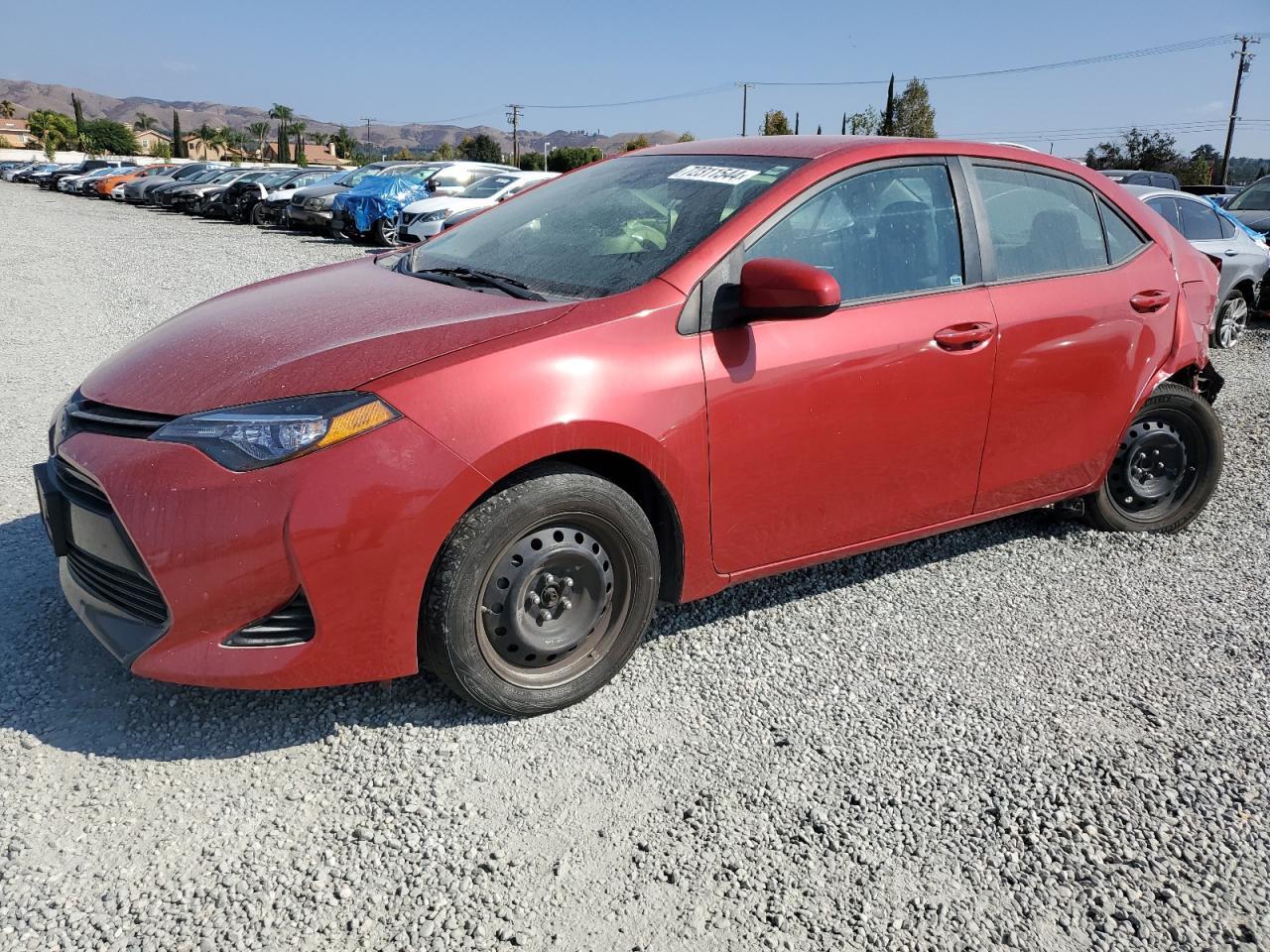 TOYOTA COROLLA L 2017 red  gas 5YFBURHE0HP717288 photo #1