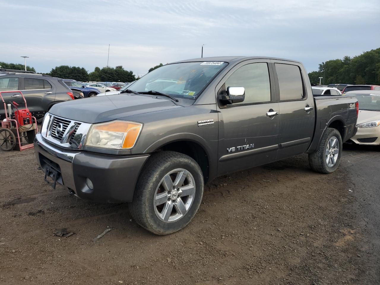 NISSAN TITAN XE 2010 gray crew pic gas 1N6AA0EC4AN316345 photo #1