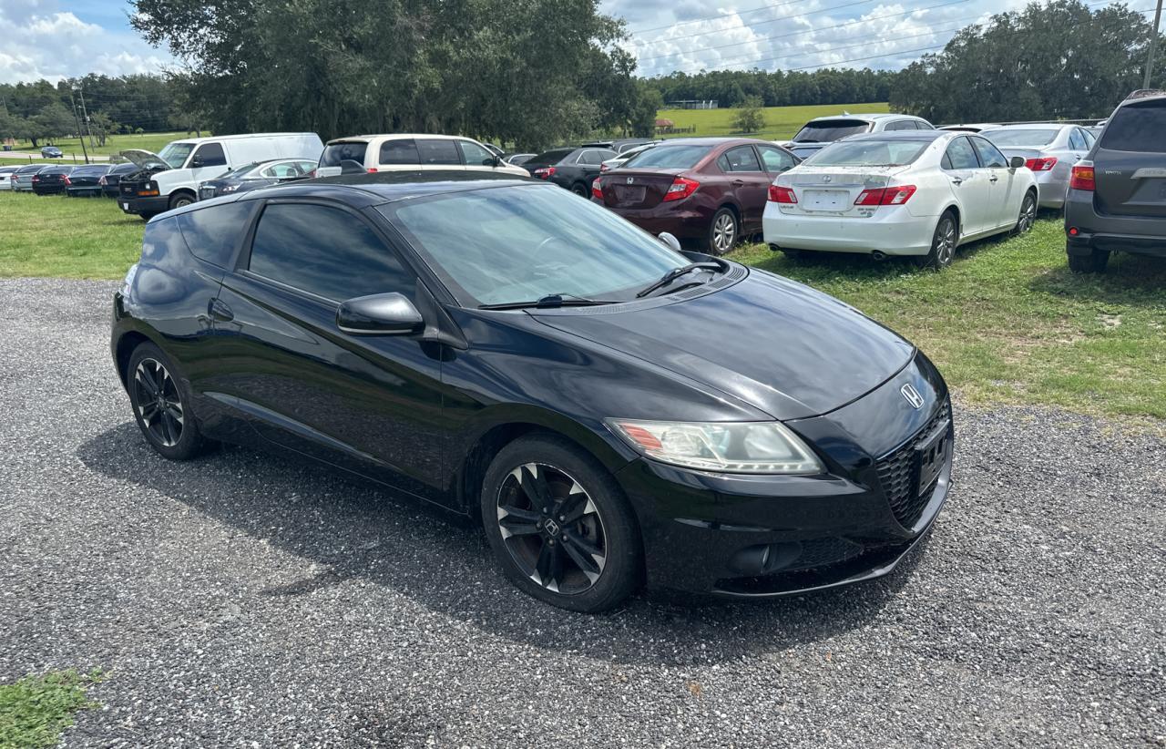 HONDA CR-Z EX 2014 black hatchbac hybrid engine JHMZF1C62ES000636 photo #1